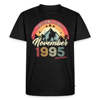 Cadeau D'anniversaire En Novembre 1995 Vintage - T-shirt Premium bio Homme - noir - Devant - Nico (187cm)