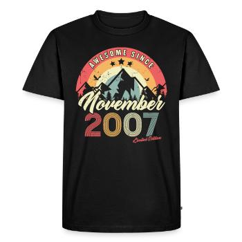 Cadeau D'anniversaire En Novembre 2007 Vintage - T-shirt Premium bio Homme - noir - Devant - Nico (187cm)