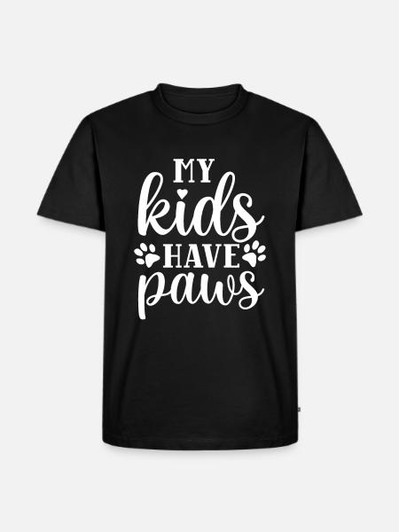 My Kids Have Paws - Männer Premium Bio T-Shirt - Schwarz