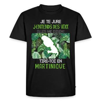 Tire-toi en Martinique Cadeau Homme Et Femme - T-shirt Premium bio Homme - noir - Devant - Nico (187cm)
