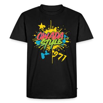 Gwada Style 971 Idee Cadeau Carte de la Guadeloue - T-shirt Premium bio Homme - noir - Devant - Nico (187cm)