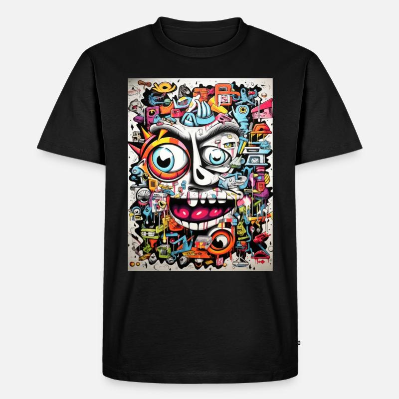 Graffiti Inspirationen:Gnu - Männer Premium Bio T-Shirt - Schwarz