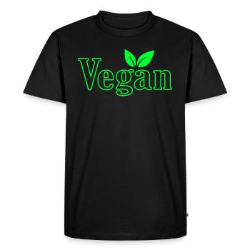 Végétalien avec les feuilles pour les végétaliens - T-shirt Premium bio Homme - noir - Devant - Nico (187cm)