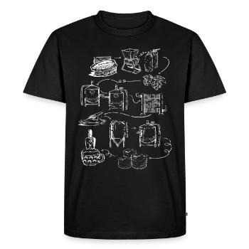 Brassage de la bière / processus de brassage de la bière étape par étape - T-shirt Premium bio Homme - noir - Devant - Nico (187cm)