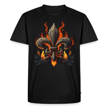 Scouts Scouts Fleur-de-Lis Badge - Men's Premium Organic T-Shirt - black - Front - Nico (187cm)