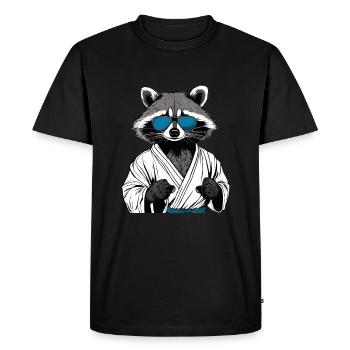 raton laveur arts martiaux karaté judo mma idée cadeau - T-shirt Premium bio Homme - noir - Devant - Nico (187cm)