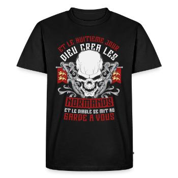 Normands 8eme Jour - T-shirt Premium bio Homme - noir - Devant - Nico (187cm)