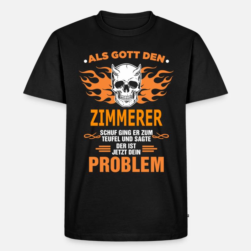 ZIMMERER - Männer Premium Bio T-Shirt - Schwarz