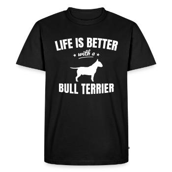 bull-terrier - T-shirt Premium bio Homme - noir - Devant - Nico (187cm)