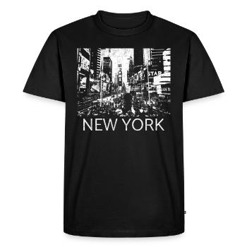 New York Times Square Metropolis Gift Manhattan - Men's Premium Organic T-Shirt - black - Front - Nico (187cm)