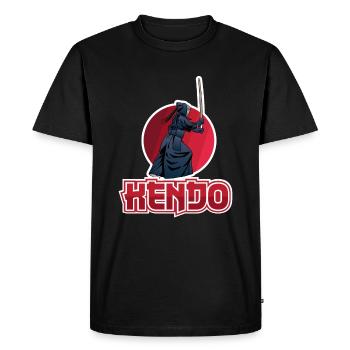 Kendo - T-shirt Premium bio Homme - noir - Devant - Nico (187cm)
