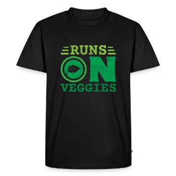 Végétarien végétarien - T-shirt Premium bio Homme - noir - Devant - Nico (187cm)