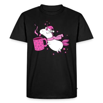 Mulled Wine Horn Unicorn Mulled Wine Christmas Funny - Men's Premium Organic T-Shirt - black - Front - Nico (187cm)