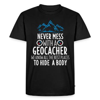 Géocachette Shirt Geocacher Gps Geocache Gift - T-shirt Premium bio Homme - noir - Devant - Nico (187cm)