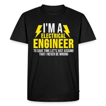 Electrical Engineering TShirt Engineer Technician Gift - Men's Premium Organic T-Shirt - black - Front - Nico (187cm)