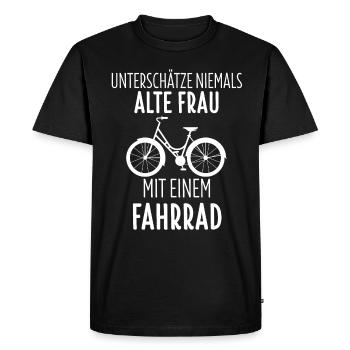 Vélo Vélo Cycliste Vieille Femme Cadeau - T-shirt Premium bio Homme - noir - Devant - Nico (187cm)