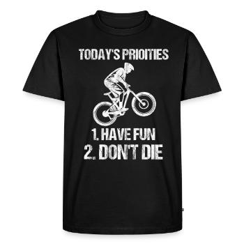 Mountainbike Downhill Biker Cool gift - Men's Premium Organic T-Shirt - black - Front - Nico (187cm)