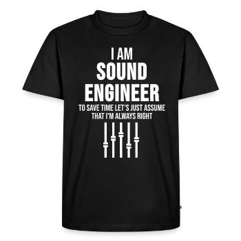 Sound engineer mixer saying gift - Men's Premium Organic T-Shirt - black - Front - Nico (187cm)