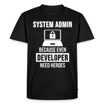 System Admin Administrator Entwickler Geschenk - Men's Premium Organic T-Shirt - black - Front - Nico (187cm)