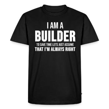 Constructeur Baumeister Hausbau Building Gift - T-shirt Premium bio Homme - noir - Devant - Nico (187cm)