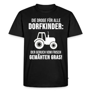 village paysan agriculteur campagne vivre herbe cadeau - T-shirt Premium bio Homme - noir - Devant - Nico (187cm)