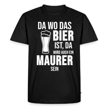 Maurer Mauer Beer Craftsman Drink Gift - Men's Premium Organic T-Shirt - black - Front - Nico (187cm)