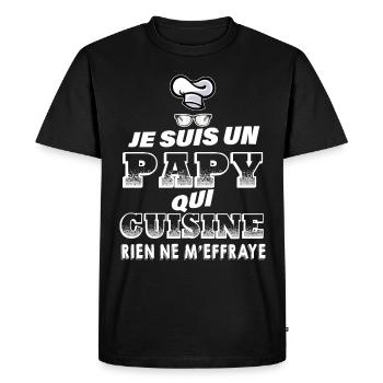 Mon Papy Aime Cuisiner Citation Marrante Papi - T-shirt Premium bio Homme - noir - Devant - Nico (187cm)