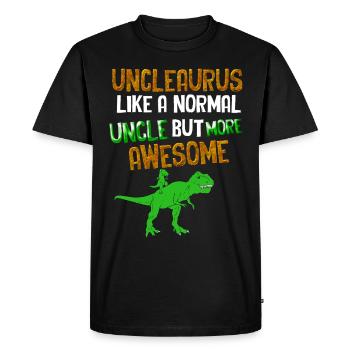 Unclesaurus T Rex Dinosaur Uncle Dinosaur - Men's Premium Organic T-Shirt - black - Front - Nico (187cm)