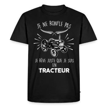 Je Suis Tracteur Idée Cadeau Humour Homme - T-shirt Premium bio Homme - noir - Devant - Nico (187cm)