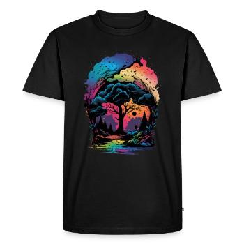 Magical Forest Colorful - Men's Premium Organic T-Shirt - black - Front - Nico (187cm)