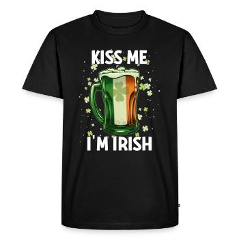 St Patricks Day Kiss Me Im Irish - T-shirt Premium bio Homme - noir - Devant - Nico (187cm)