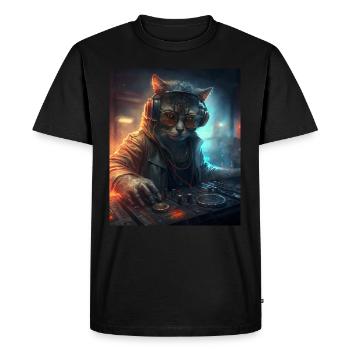 DJ Cat - T-shirt Premium bio Homme - noir - Devant - Nico (187cm)