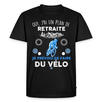 Homme retraité passionné de montagne de vélo - T-shirt Premium bio Homme - noir - Devant - Nico (187cm)