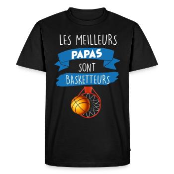 Les meilleurs papas son basketteur basket homme - T-shirt Premium bio Homme - noir - Devant - Nico (187cm)