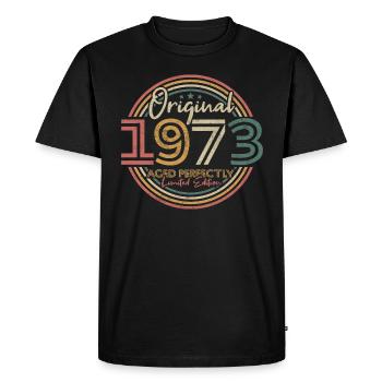 Original 1973 Vintage Birthday Gift 1973 - Men's Premium Organic T-Shirt - black - Front - Nico (187cm)