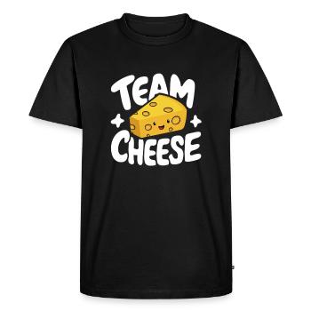 Cheesy Grin Delight | Team Cheese Fun Foodie - Men's Premium Organic T-Shirt - black - Front - Nico (187cm)