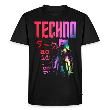 Techno Acid Rainbow Pride Dancing Party Love - Men's Premium Organic T-Shirt - black - Front - Nico (187cm)