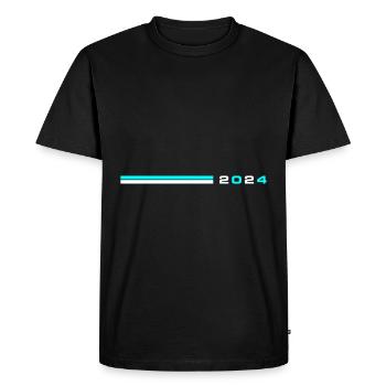 2024 année - T-shirt Premium bio Homme - noir - Devant - Nico (187cm)