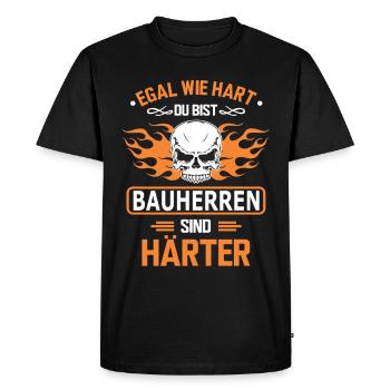 BAUHERREN - Männer Premium Bio T-Shirt - Schwarz - Vorne - Nico (187cm)