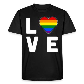 LGBT Pride Regenbogenfarbe Liebe Herz Gay Pride - Männer Premium Bio T-Shirt - Schwarz - Vorne - Nico (187cm)