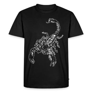 Cadeau de signe d'étoile animal Scorpion - T-shirt Premium bio Homme - noir - Devant - Nico (187cm)