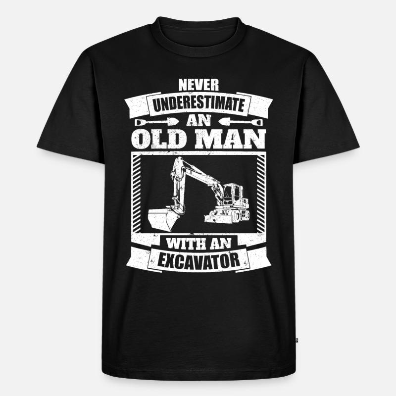 Bagger Baggerfahrer Geschenk - Männer Premium Bio T-Shirt - Schwarz
