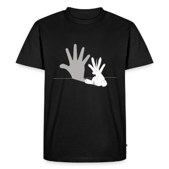 Lapin licorne - Ombre, Rabbit, Cadeau - T-shirt Premium bio Homme - noir - Devant - Nico (187cm)