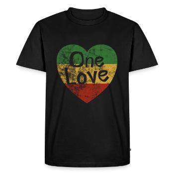 Reggae Jamaica One Love Reggaeton Rasta Gift - Men's Premium Organic T-Shirt - black - Front - Nico (187cm)