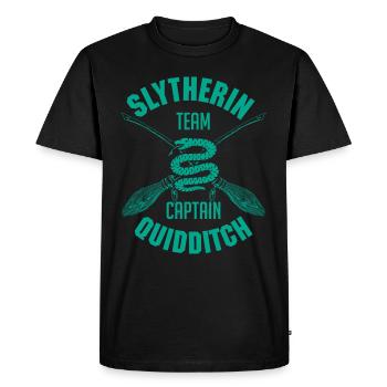Harry Potter Emblème Serpentard Quidditch - T-shirt Premium bio Homme - noir - Devant - Nico (187cm)