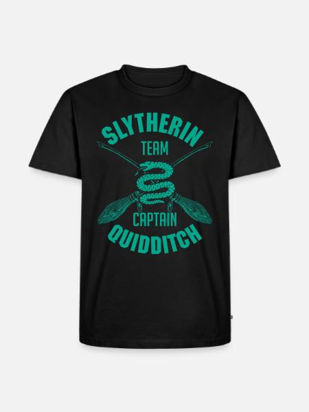 Harry Potter Slytherin Team Captain Quidditch - Men's Premium Organic T-Shirt - black