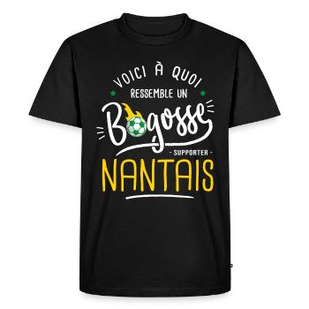 football nantes bogosse foot supporter nantais - T-shirt Premium bio Homme - noir - Devant - Nico (187cm)