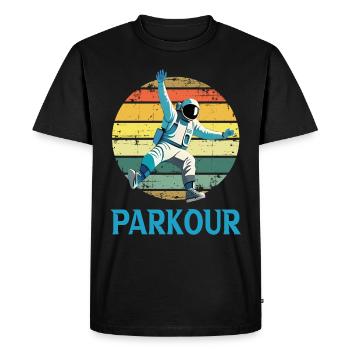 Parkour - T-shirt Premium bio Homme - noir - Devant - Nico (187cm)