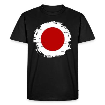 Drapeau du Japon utilisé Look Nihon drapeau japonais - T-shirt Premium bio Homme - noir - Devant - Nico (187cm)