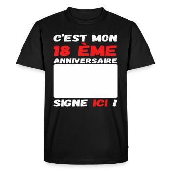 C' est mon 18 ème anniversaire livre d' or cadeau - T-shirt Premium bio Homme - noir - Devant - Nico (187cm)